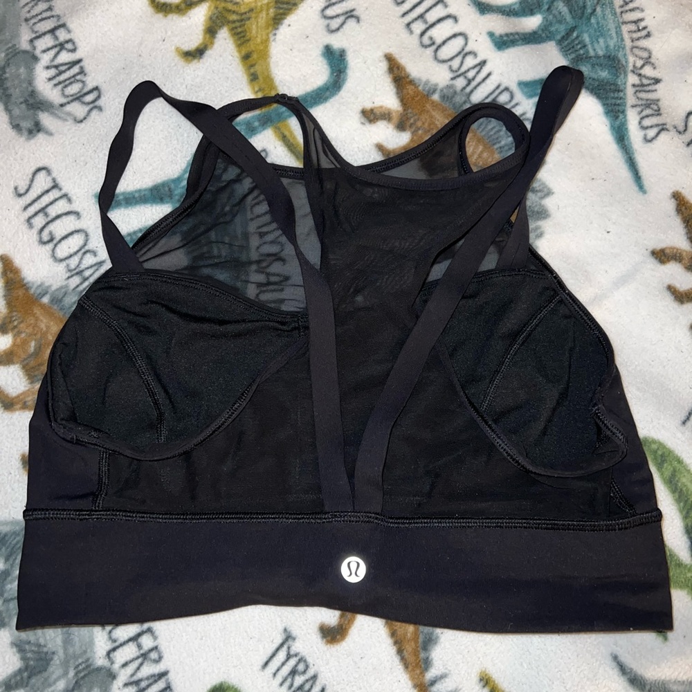 Black lululemon high neck sports bra